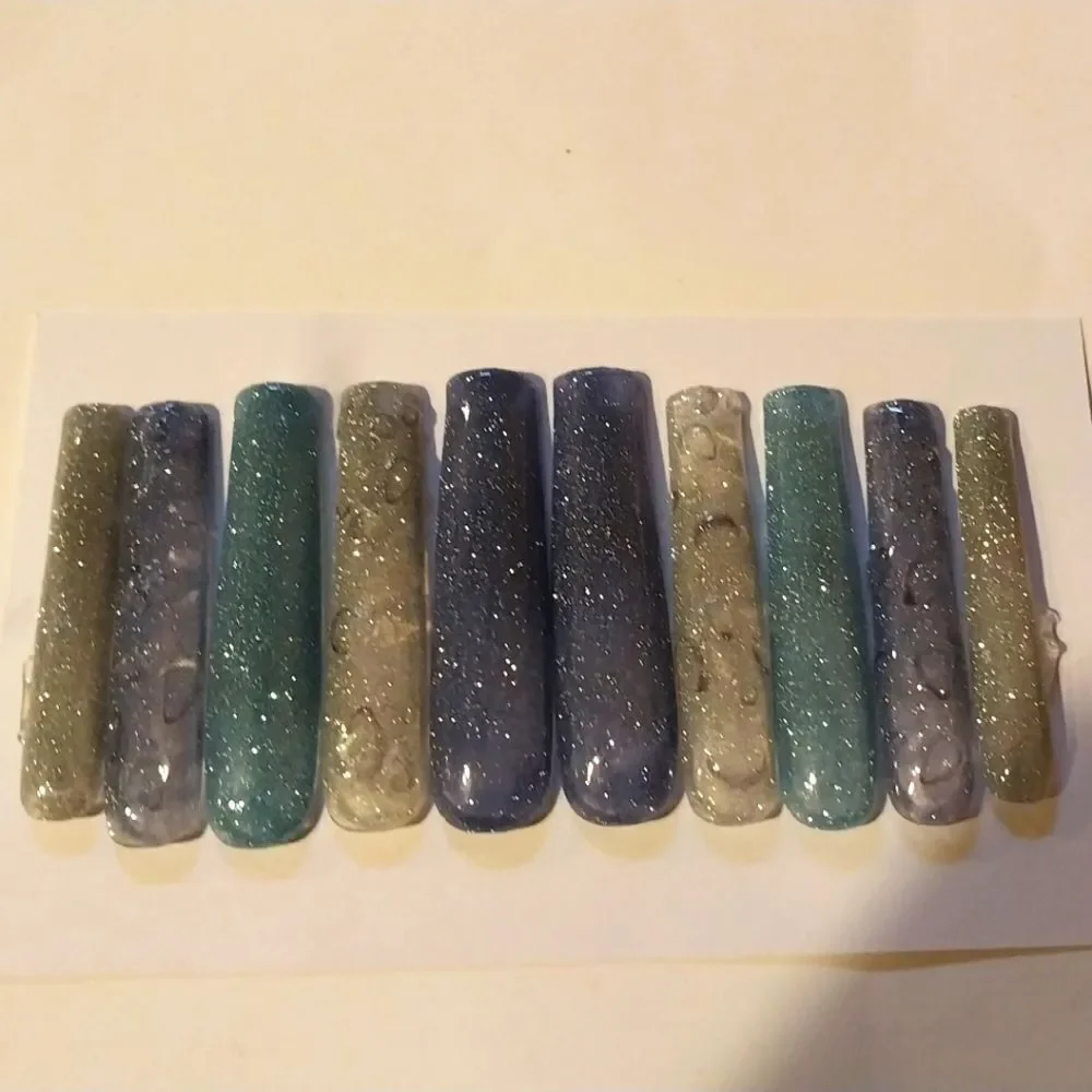Hand Crafted Custom 10pc 3XL Acrylic presson nails sz Small